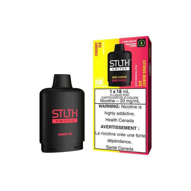 Cherry Ice and Citrus Burst Ice - STLTH Switch Pod - 15K Puffs - Dual Flavour