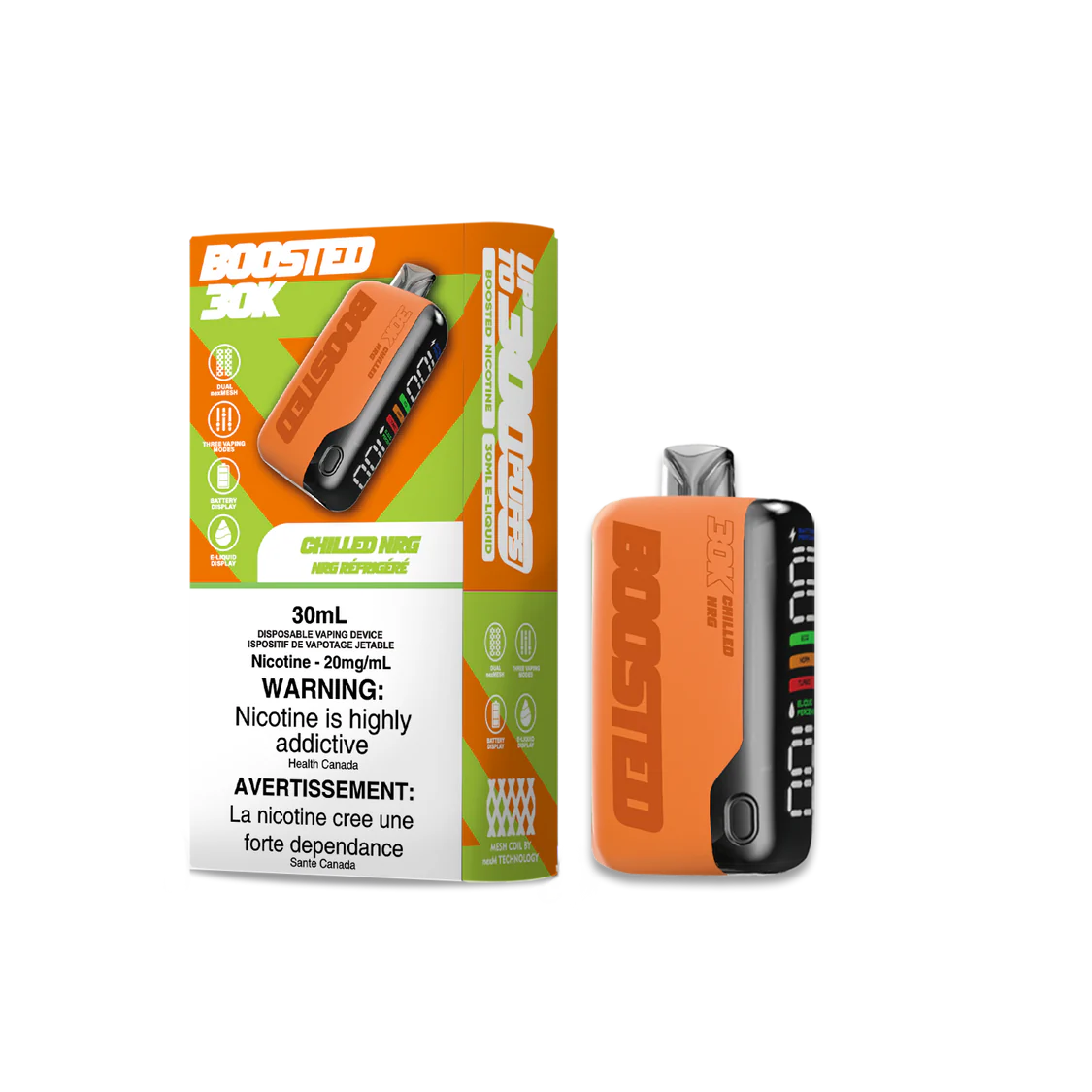 BOOSTED 30K Disposable Vape Chilled NRG flavour