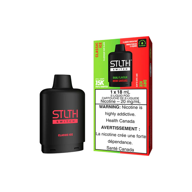  STLTH SWITCH Pod Pack - Classic Ice and Dry Ice | 15K Puffs - Dual Flavour