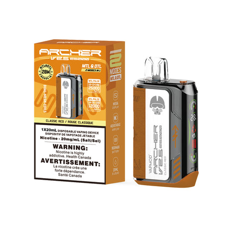 VAPMOD ARCHER VAPE 25K DISPOSABLE V2.5 - Classic Red