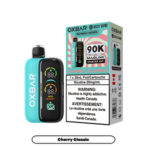 Oxbar x Rocky Vapor Maglink Disposable Vape Cherry Classic flavour – 90,000 puffs