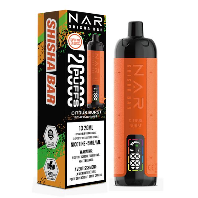 NAR Shisha Bar Vape Disposable 20K - Citrus Burst