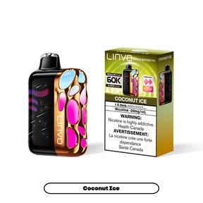 Coconut Ice - Linvo Rave 60K Pro Disposable Vape - 20mg/mL nicotine - 20mL e-liquid - 60000 Puffs