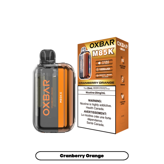 Oxbar M85K Cranberry Orange disposable vape – cranberry and orange flavour – 85,000 puffs
