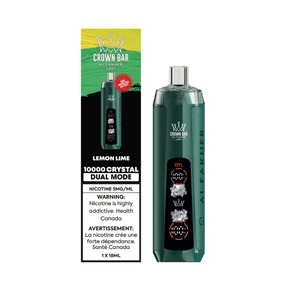 Al fakher Crown Bar Crystal disposable vape device and packaging on a white background