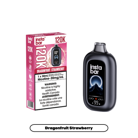 : INSTA BAR 120K Disposable Vape Dragonfruit Strawberry with up to 120,000 puffs and dual mesh coil in Canada
