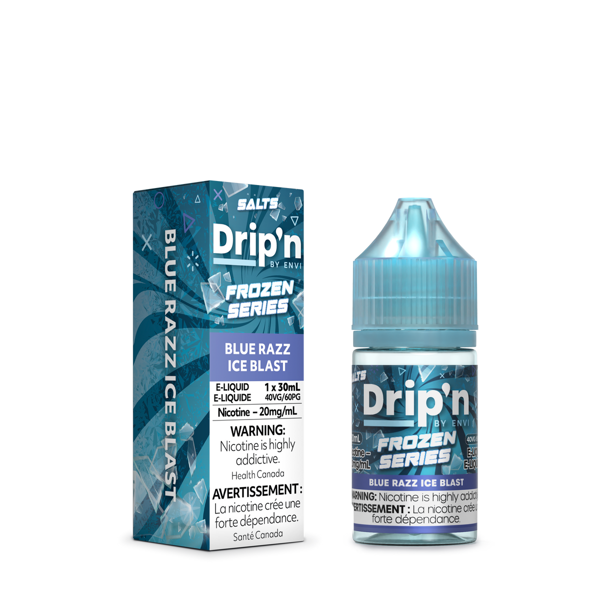 Drip'n by Envi Frozen Series - Blue Razz Ice Nic Salt E-Liquid 30mL