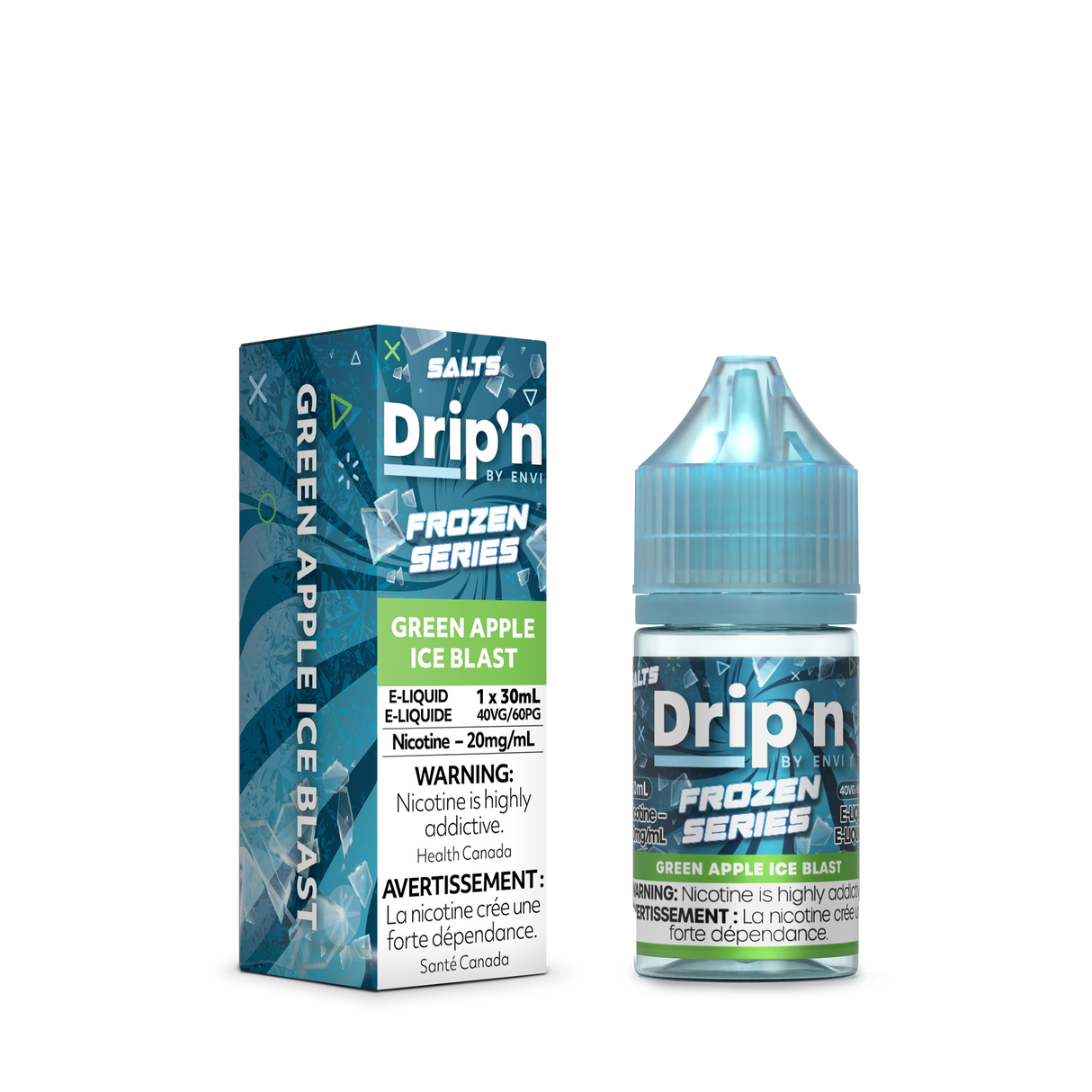 Drip'n by Envi Frozen Series - Green Apple Ice Nic Salt E-Liquid 30mL