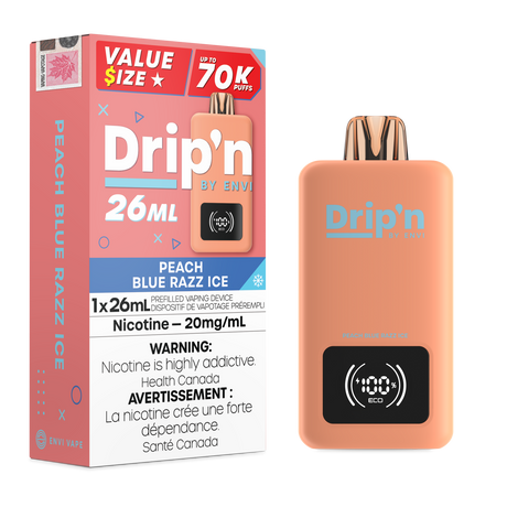 Peach Blue Razz Ice - Dripn By Envi 70k Disposable Vape 26ml 70000 Puffs