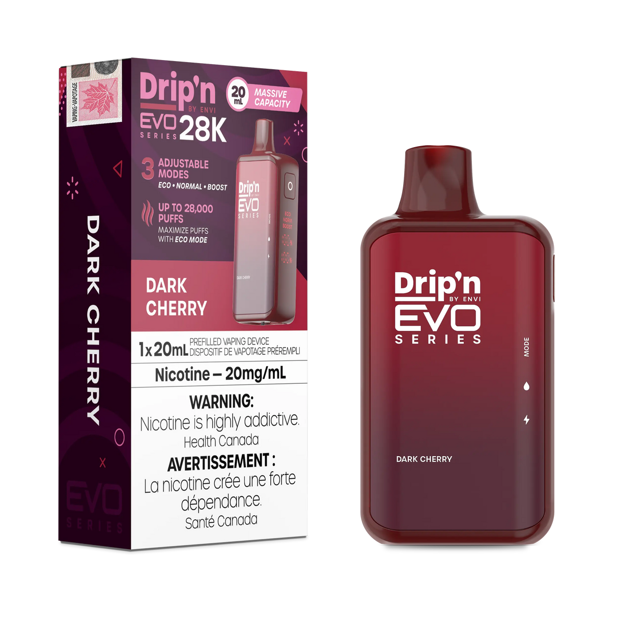 Drip'n by Envi EVO Series 28K Disposable - Dark Cherry