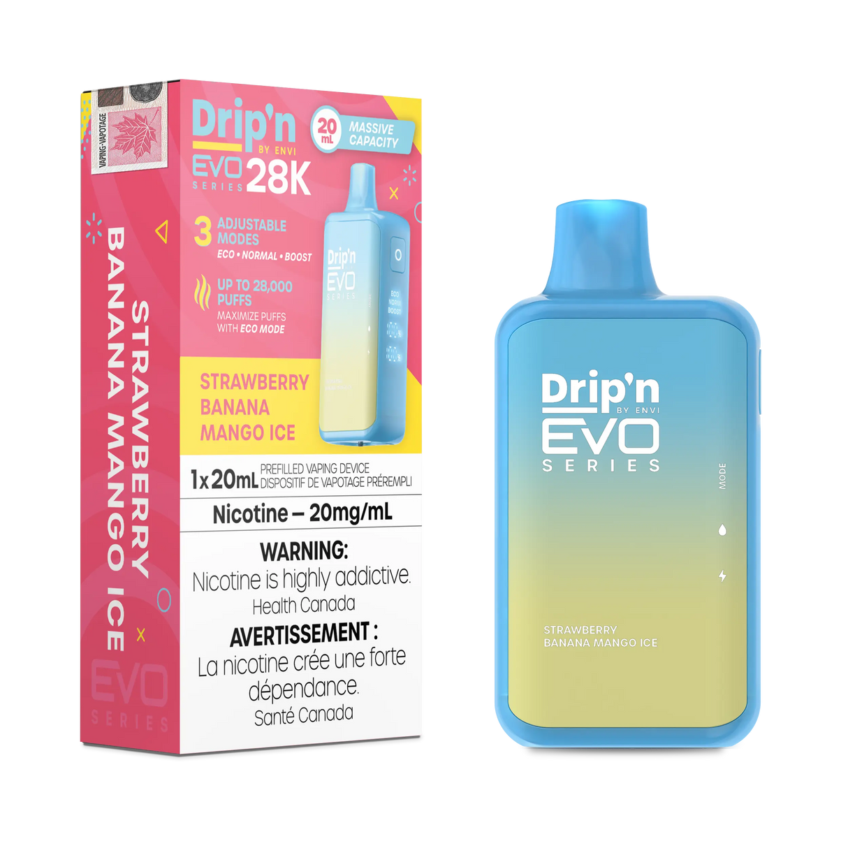 Drip'n by Envi EVO Series 28K Disposable - Strawberry Mango Banana Ice