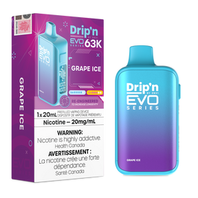 Drip’n by Envi EVO 63,000 puffs disposable vape Grape Ice- 20mL E-liquid - Nicotine Strength 20mg/mL