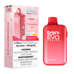 Drip’n by Envi EVO 63,000 puffs disposable vape Strawberry Ice  20mL E-liquid - Nicotine Strength 20mg/mL