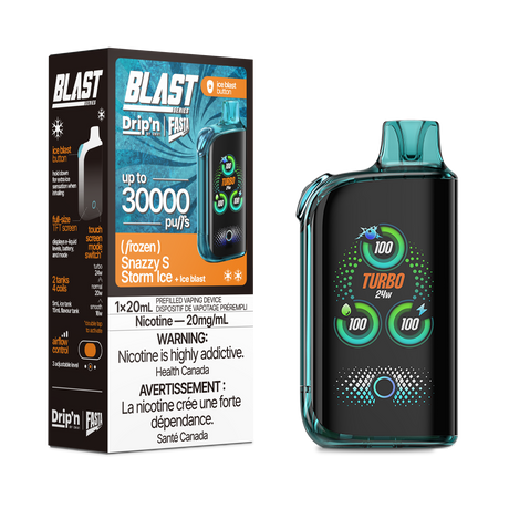 Drip'n By Envi FASTA Blast Series 30K Disposable Vapes - Snazzy S Storm Ice Flavor