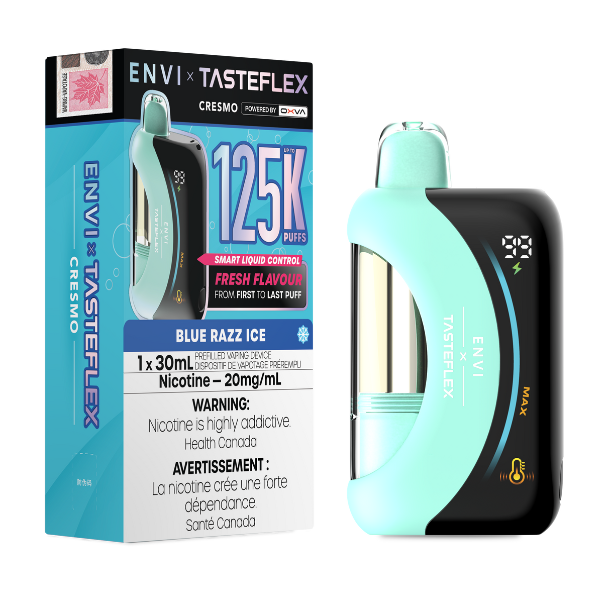 Blue Razz Ice ENVI x TasteFlex Cresmo 125K 30mL disposable