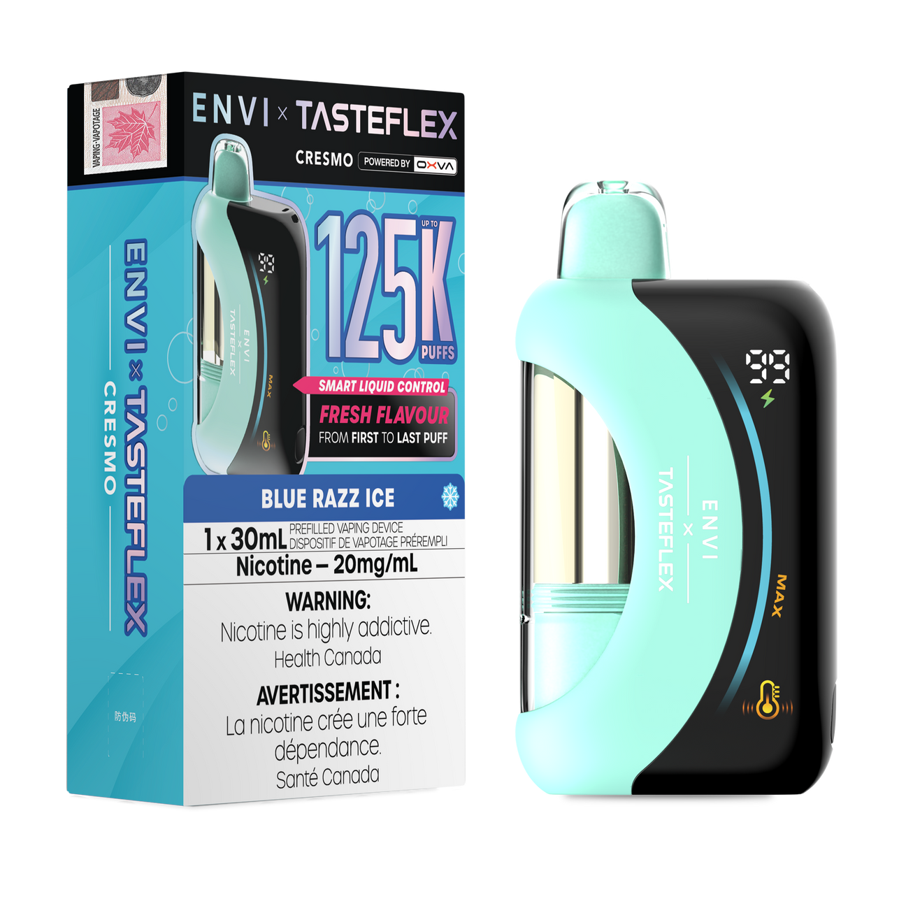 Blue Razz Ice ENVI x TasteFlex Cresmo 125K 30mL disposable