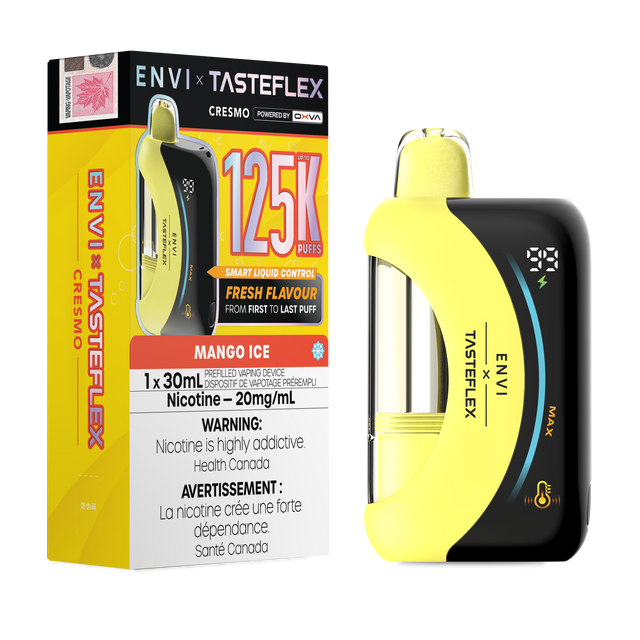 ENVI x TasteFlex Cresmo 125K Mango Ice clear tank disposable vape