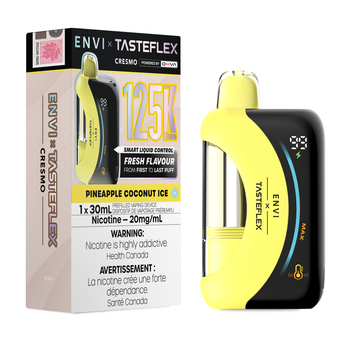Pineapple Coconut Ice ENVI x TasteFlex Cresmo 125K 30mL disposable vape