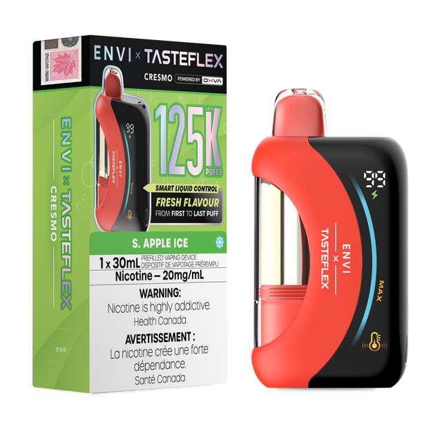 S. Apple Ice ENVI x TasteFlex Cresmo 125K 30mL disposable vape