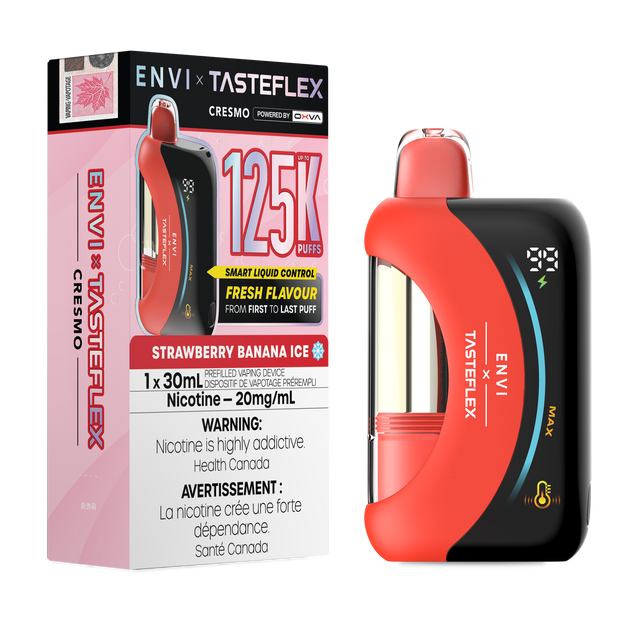 Strawberry Banana Ice ENVI x TasteFlex Cresmo 125K 30mL disposable vape