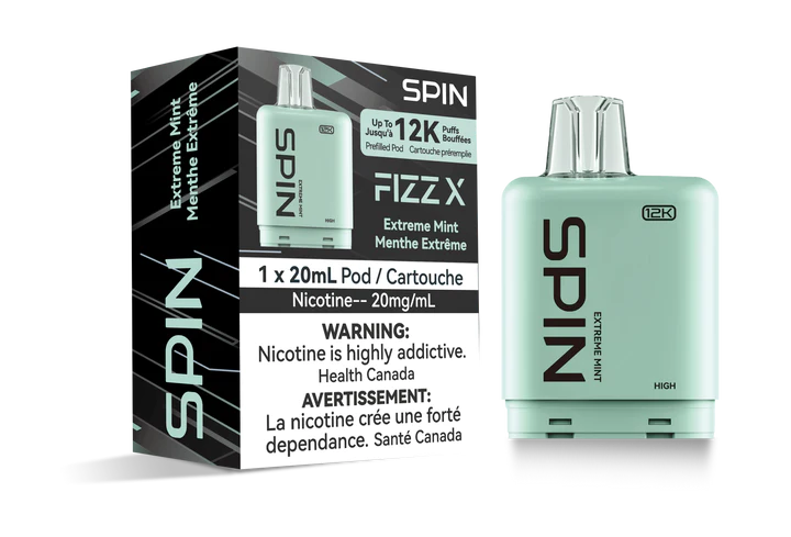 SPIN FIZZ X Pod 12000 - Extreme Mint Flavour - 12k Vape Pod