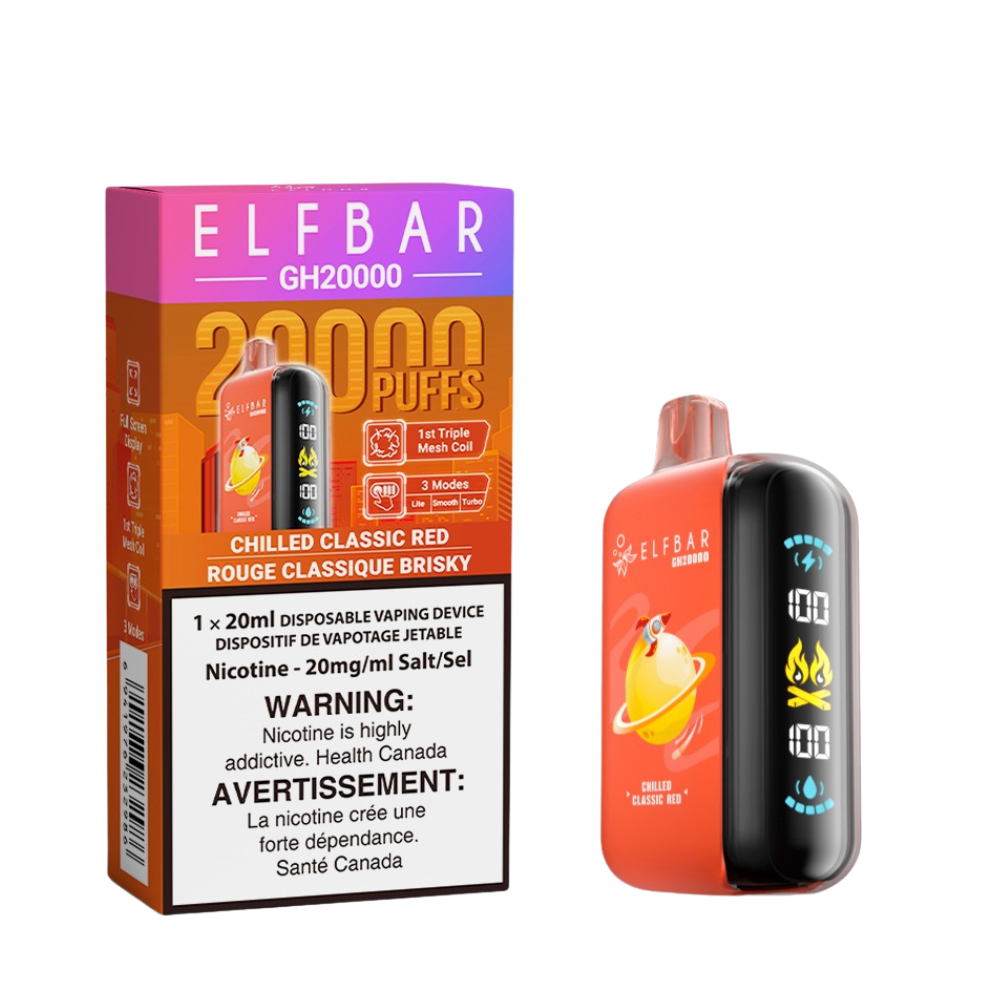 Vape jetable classique rouge rfrigre - Elf Bar GH20000  Quality Vapes