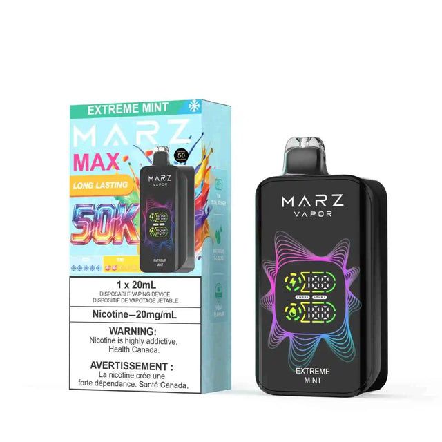 Extreme Mint MARZ Max 50K Disposable Vape with bold mint flavour and strong cooling finish