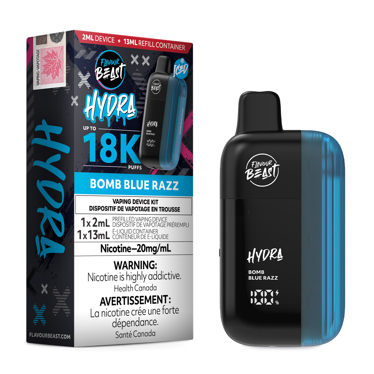 HYDRA by Flavour Beast Bomb Blue Razz Disposable Vape