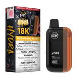 HYDRA by Flavour Beast Mad Mango Peach Disposable Vape with Tropical Fruit Flavors 18k.