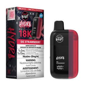 HYDRA by Flavour Beast Sic Strawberry Disposable Vape with Fresh Strawberry Flavour 18k puffs.