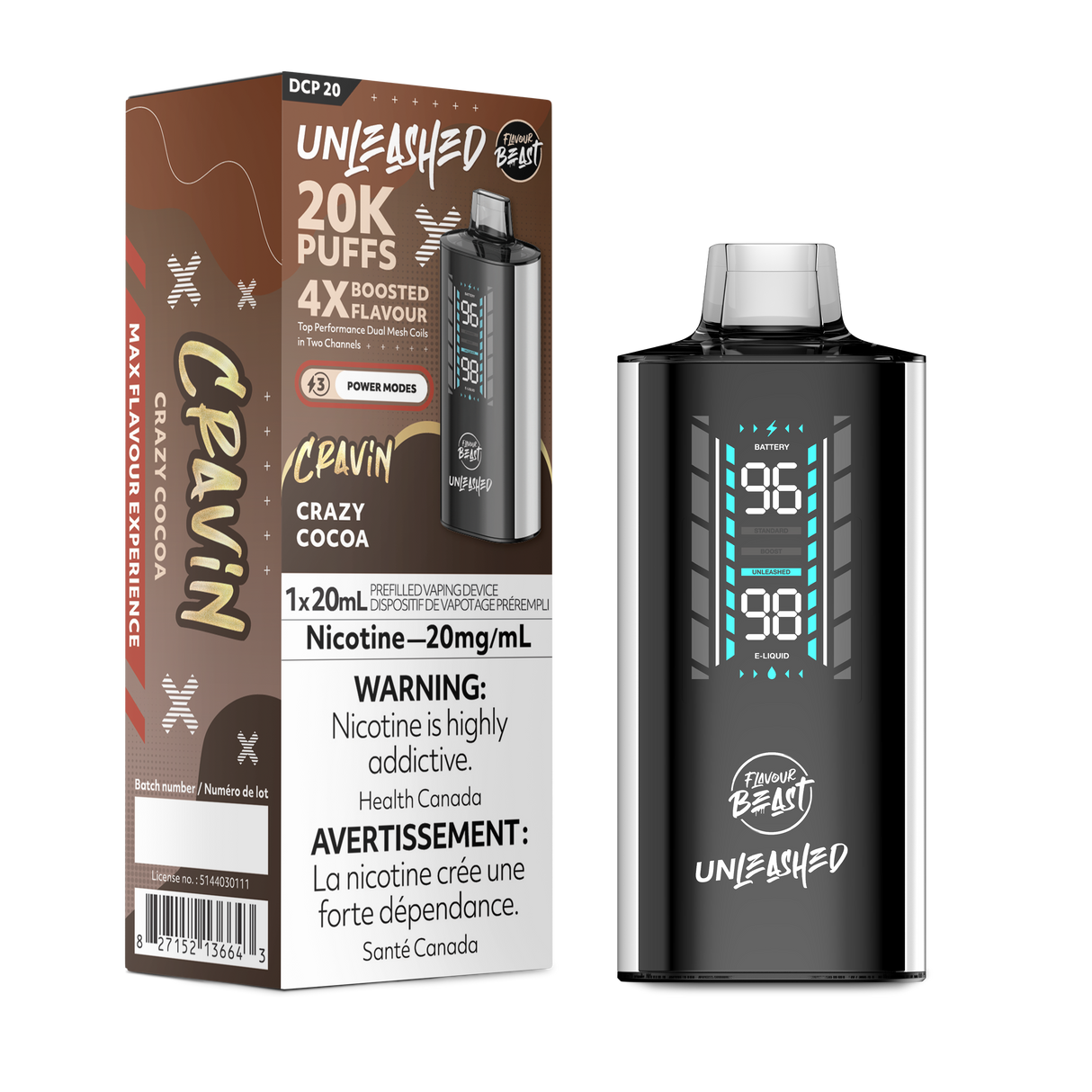 Flavour Beast Unleashed DCP 20K Disposable - Cravin Crazy Cocoa