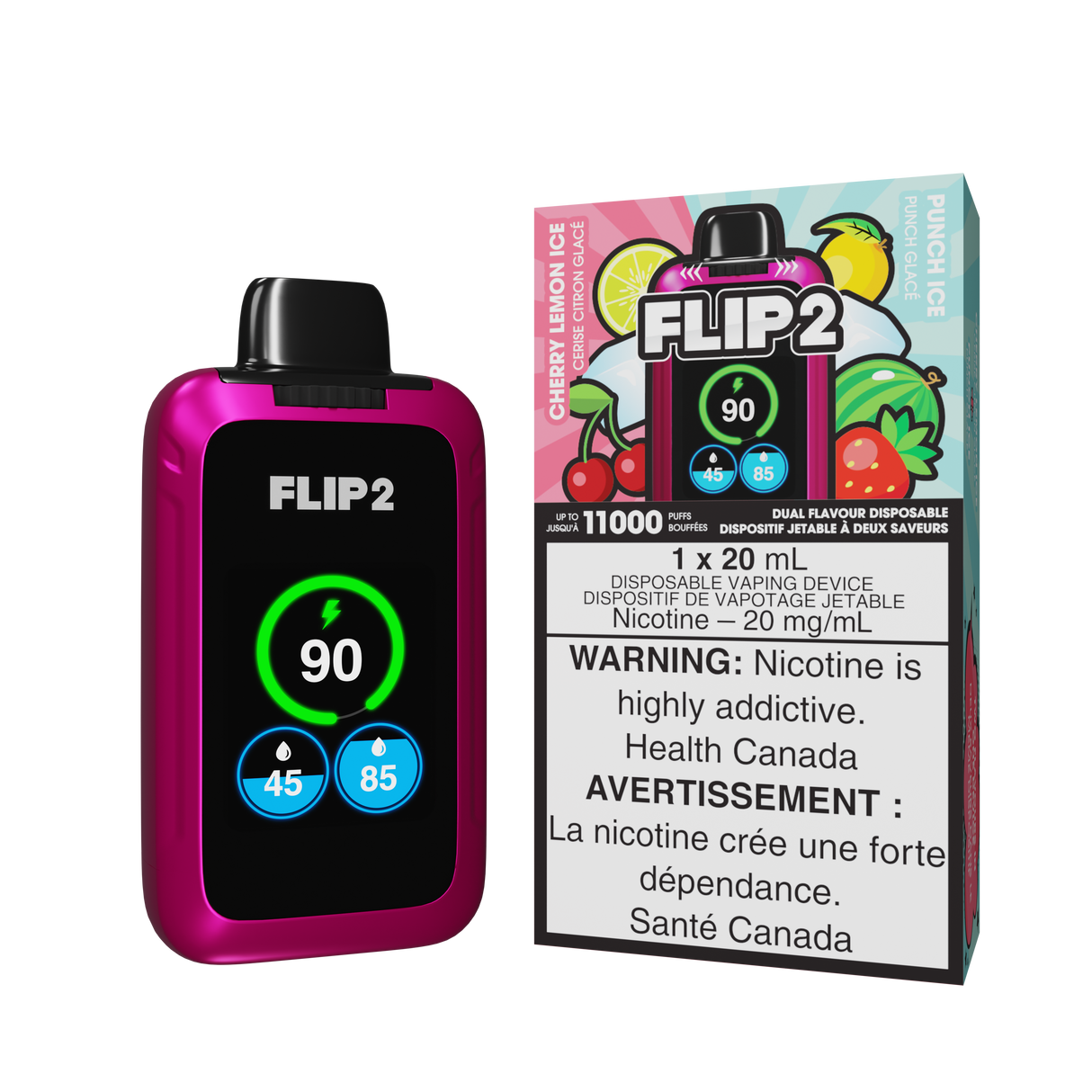 FLIP 2 JETABLE - GLACE CITRON CERISE ET GLACE PUNCH