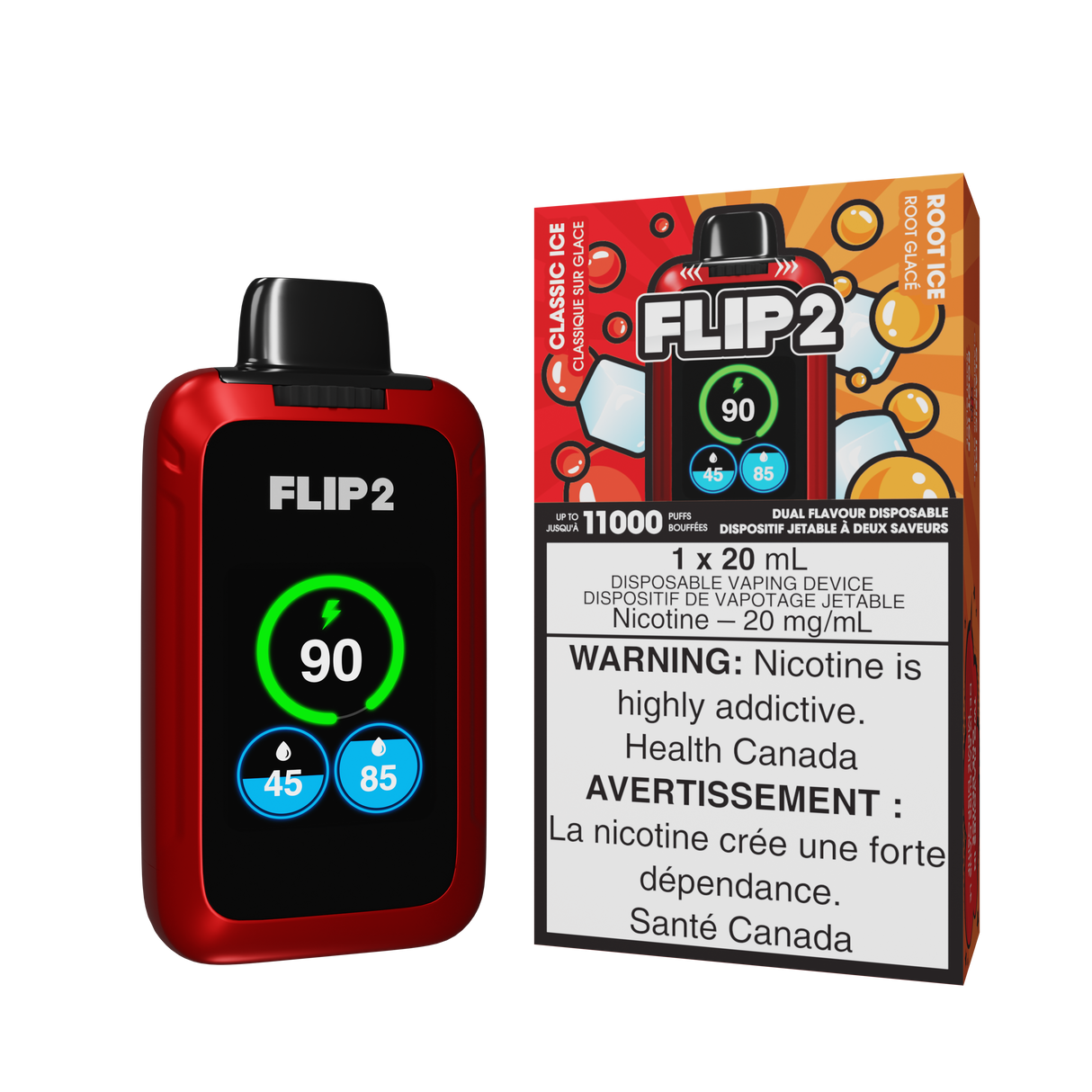 Flip 2 Disposable Vape - Classic Ice and Root Ice