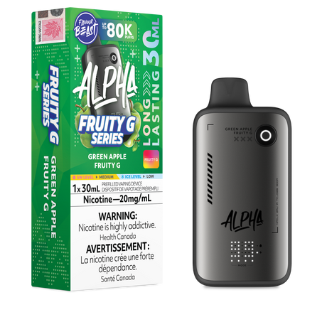 Flavour Beast Alpha 80K Disposable Vape Green Apple Fruity G Series disposable vape with up to 80,000 puffs