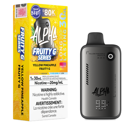 Flavour Beast Alpha 80K Disposable Vape Yellow Pineapple Fruity G disposable vape with up to 80,000 puffs
