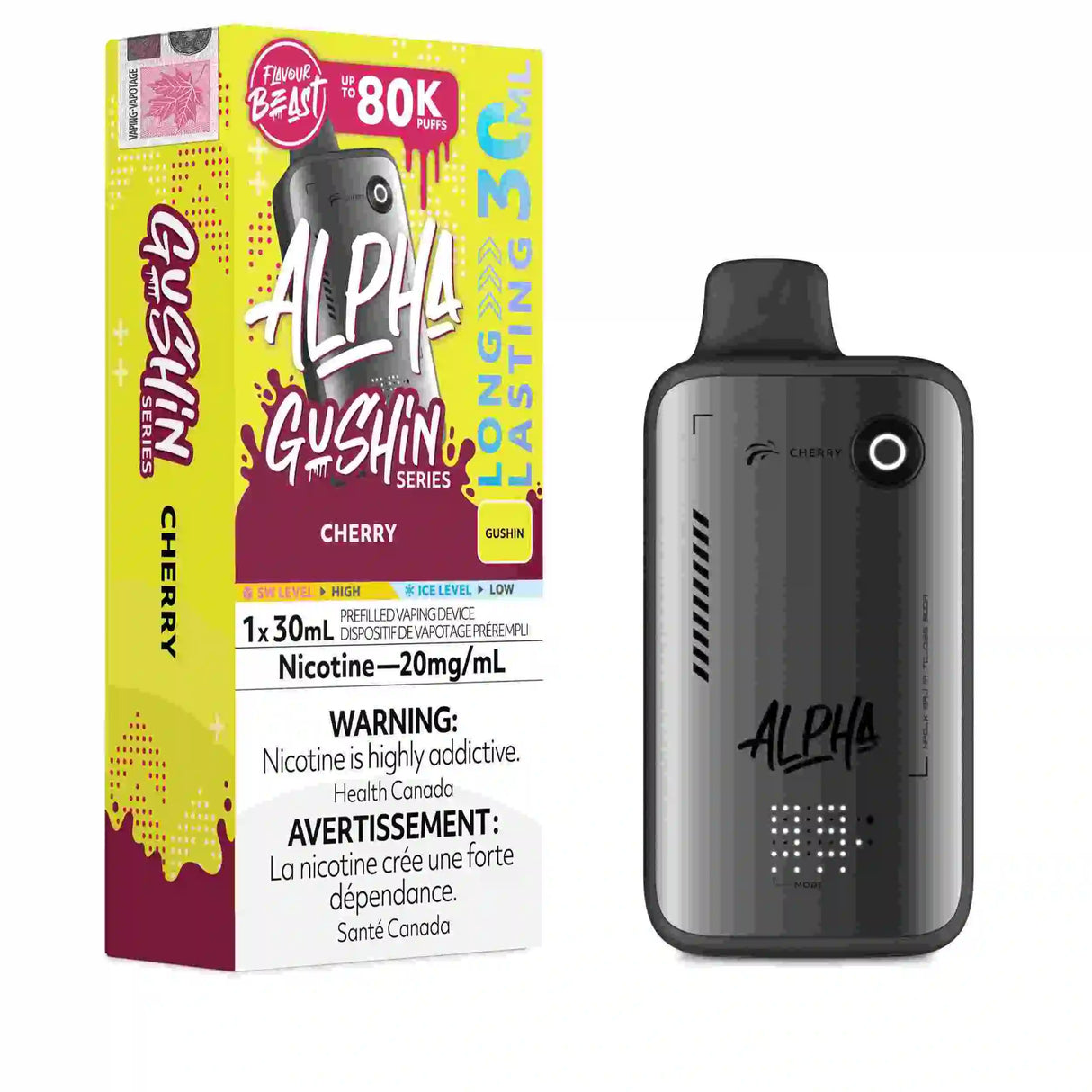 Flavour Beast Alpha 80K Gushin Cherry Disposable Vape 30mL