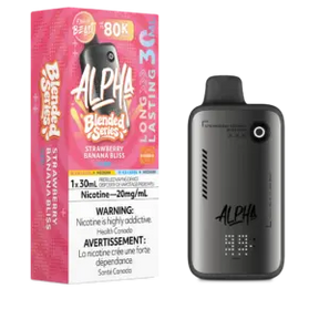 Strawberry Banana Bliss Iced Flavour Beast Alpha 80K Disposable Vape with strawberry banana flavour
