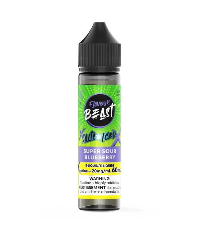 Super Sour Blueberry Iced - Flavour Beast Vape Juice E-Liquid Nic Salt 60ml