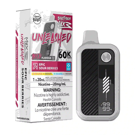 Epic Sour Berries Flavour Beast Mode Max 3 60,000 puff disposable vape