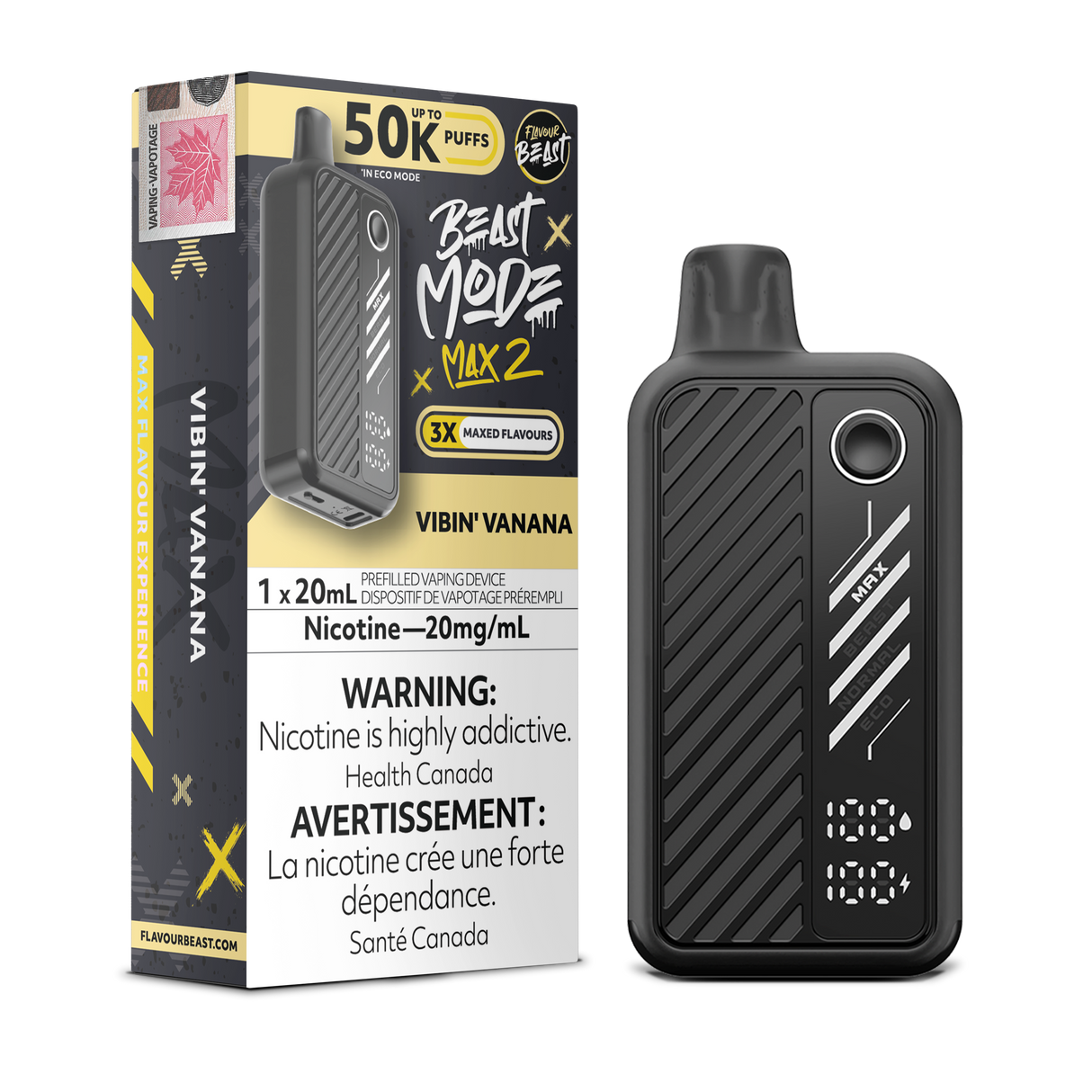 Flavour Beast 50K BeastMode Max 2 Disposable Vape - 50000 Puffs - Vibin Vanana