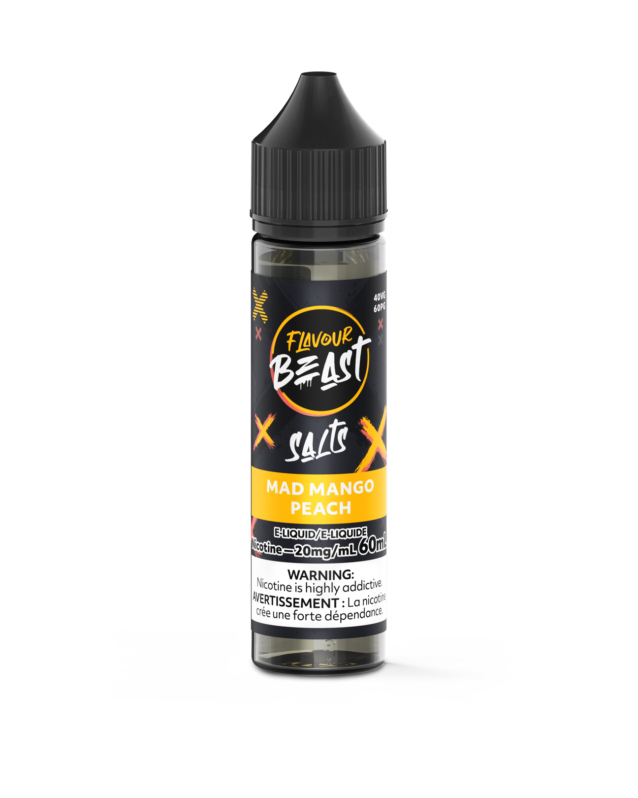 Mad Mango Peach - Flavour Beast Vape Juice E-Liquid Nic Salt 60ml