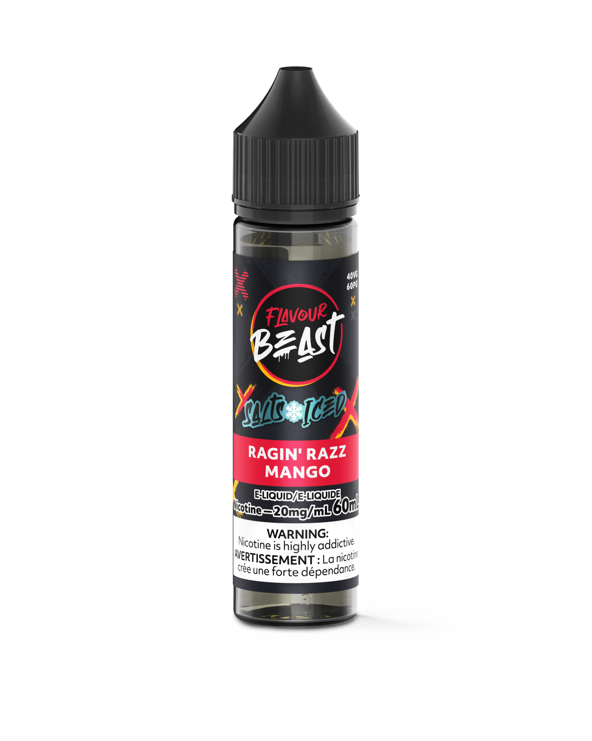 Flavour Beast Salt Juice E-Liquid - Ragin' Razz Mango Iced