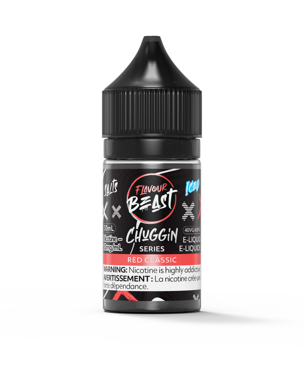 Red Classic Iced Chuggin Series Salt Flavour Beast Juice E-Liquid 30ml Gorilla Bottle