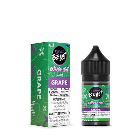 Grape Iced - Extreme Mint Fuzion E-Liquid by Flavour Beast, 30ml, 20mg/ml nicotine strength, 40VG/60PG