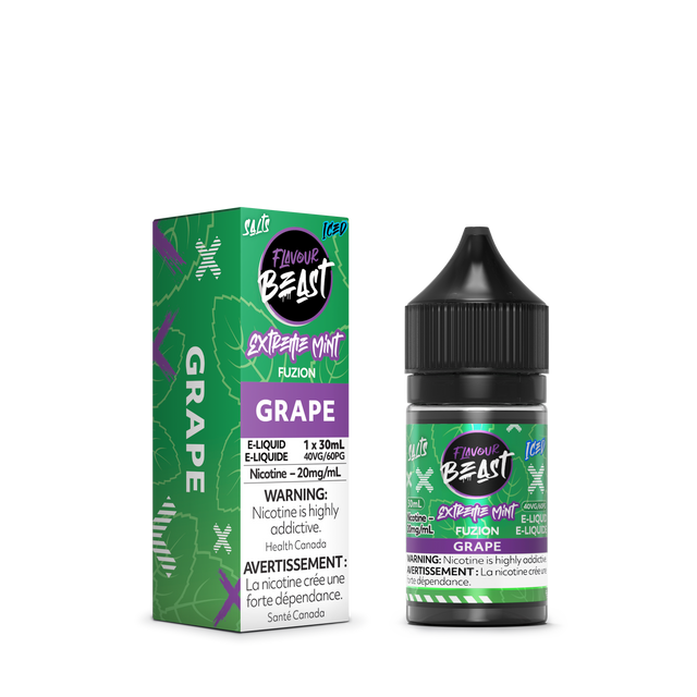 Grape Iced - Extreme Mint Fuzion E-Liquid by Flavour Beast, 30ml, 20mg/ml nicotine strength, 40VG/60PG