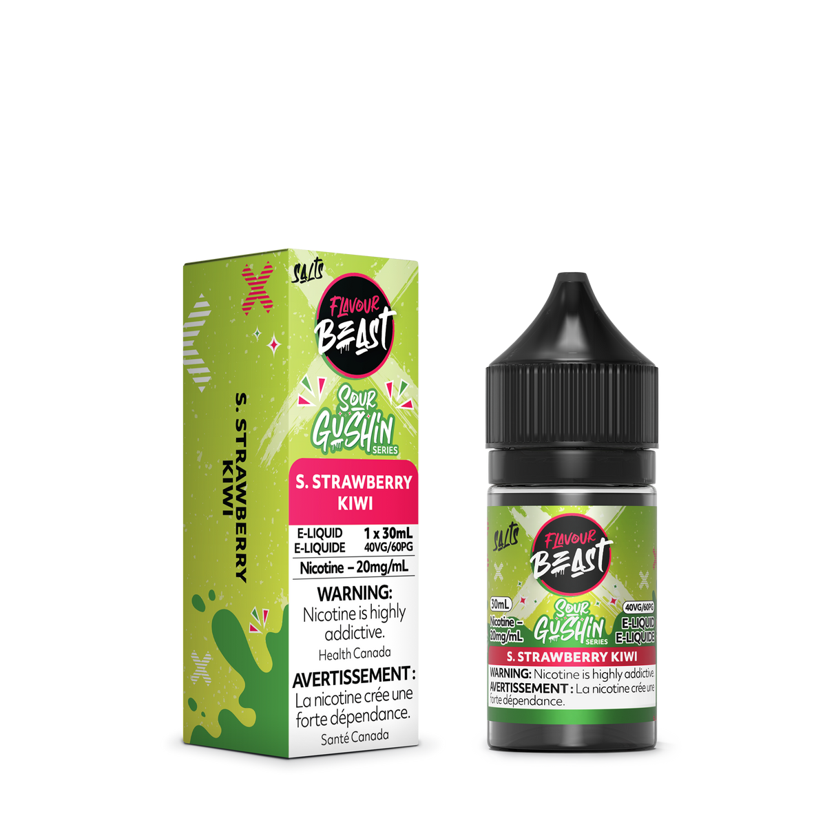 Flavour Beast Salt - Sour Gushin S. Strawberry Kiwi
