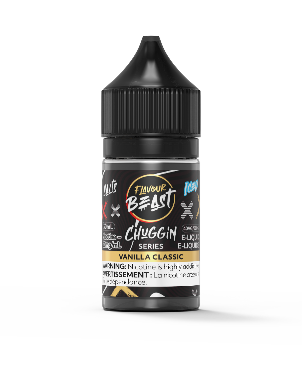 Vanilla Classic Iced Chuggin Series Salt Flavour Beast Juice E-Liquid gorilla bottle