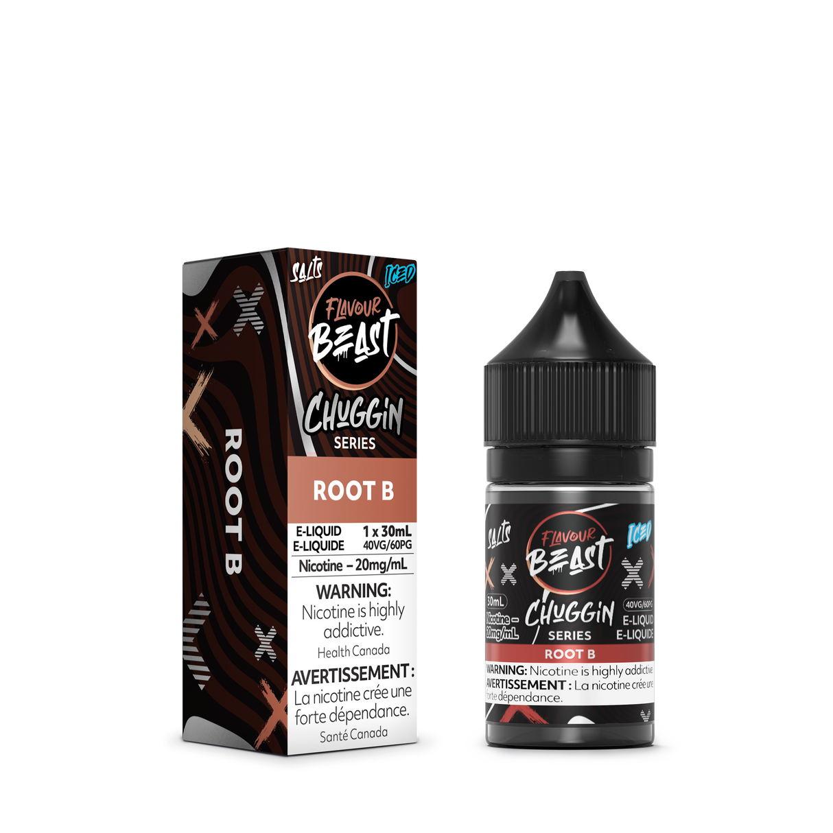 Root B Iced Chuggin Series Salt Flavour Beast Juice E-Liquid 30ml Pack