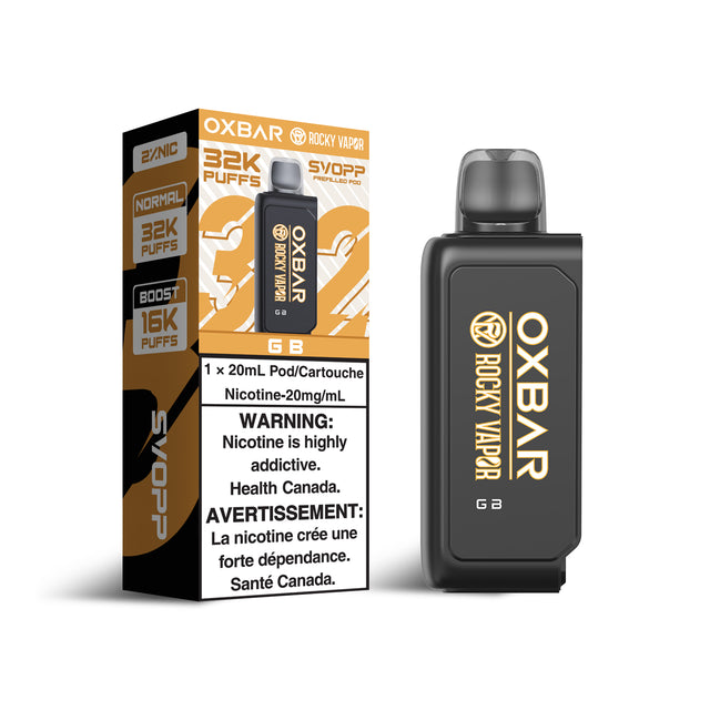 Oxbar Svopp Rocky Vapor 32K Pod - GB Flavor - 20ml, 20mg/ml Nicotine