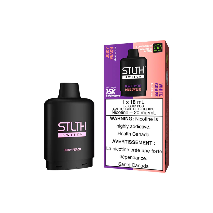 STLTH SWITCH Pod Pack - Juicy Peach and White Grape | 15K Puffs